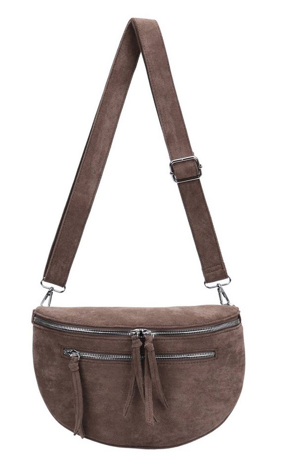 ITALYSHOP24 Bauchtasche Damen Gürteltasche Hüfttasche Bodybag Handytasche Umhängetasche Reise, Stoff Tasche CrossOver Brusttasche Wildlederimitat Slingntasche von ITALYSHOP24