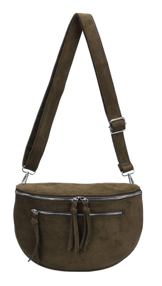 ITALYSHOP24 Bauchtasche Damen Gürteltasche Hüfttasche Bodybag Handytasche Umhängetasche Reise, Stoff Tasche CrossOver Brusttasche Wildlederimitat Slingntasche von ITALYSHOP24