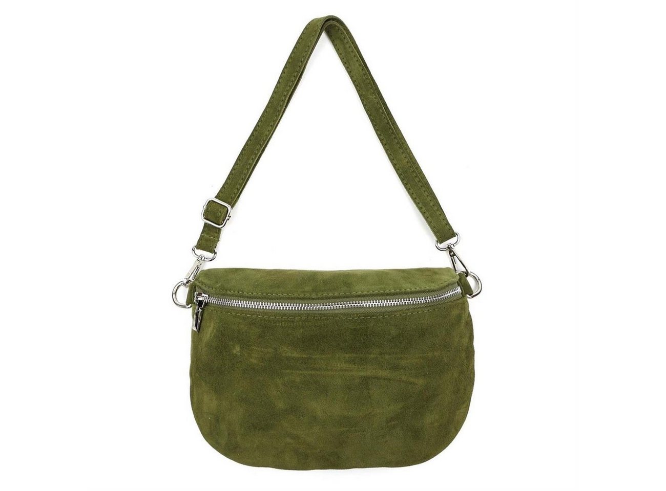 ITALYSHOP24 Bauchtasche Damen Wildleder Gürteltasche Brusttasche CrossBody Handytasche, als Schultertasche, CrossOver, Umhängetasche tragbar von ITALYSHOP24