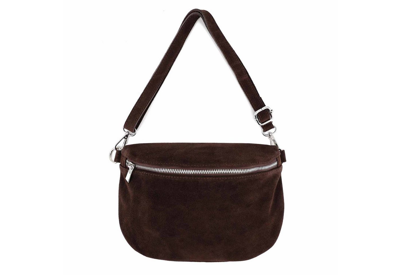 ITALYSHOP24 Bauchtasche Damen Wildleder Gürteltasche Brusttasche CrossBody Handytasche, als Schultertasche, CrossOver, Umhängetasche tragbar von ITALYSHOP24