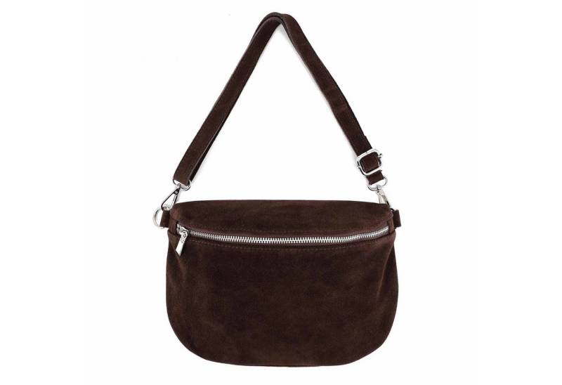ITALYSHOP24 Bauchtasche Damen Wildleder Gürteltasche Brusttasche CrossBody Handytasche, als Schultertasche, CrossOver, Umhängetasche tragbar von ITALYSHOP24