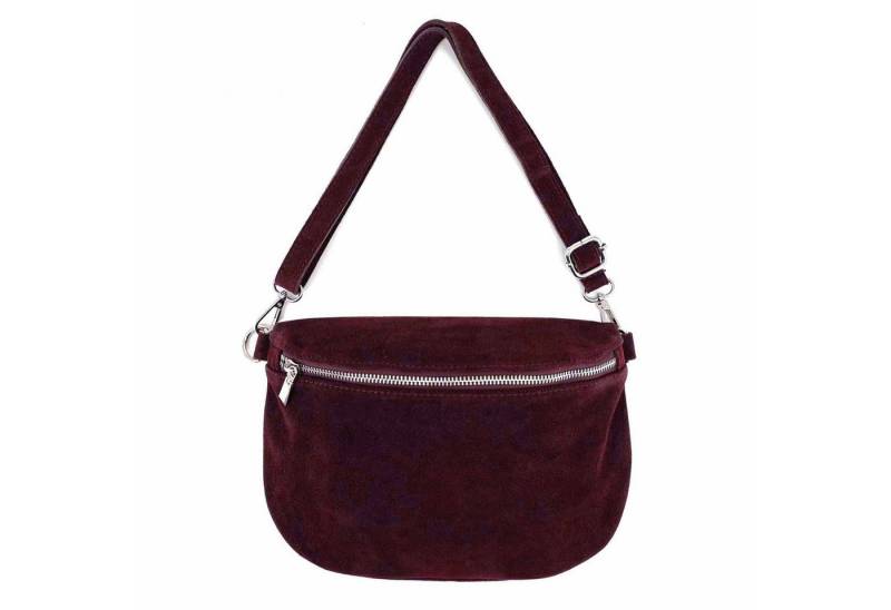 ITALYSHOP24 Bauchtasche Damen Wildleder Gürteltasche Brusttasche CrossBody Handytasche, als Schultertasche, CrossOver, Umhängetasche tragbar von ITALYSHOP24