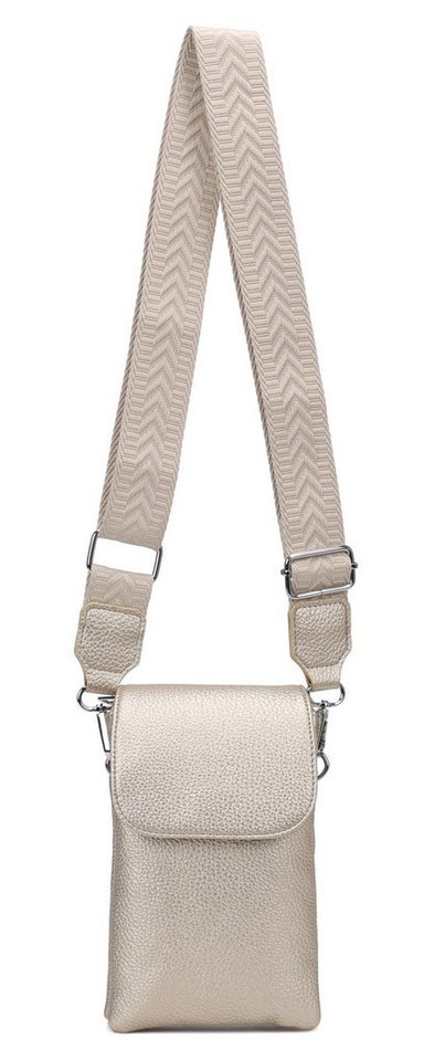 ITALYSHOP24 Geldbörse Damen Tasche Handytasche Brusttasche Crossbody Umhängetasche Crossover (Spar-Set Clutch-Tasche mit einem breitem Muster Stoffgurt/Umhängeband, Leder Optik), Bodybag Smartphone Freizeit Handtasche Brieftasche Schultertasche von ITALYSHOP24