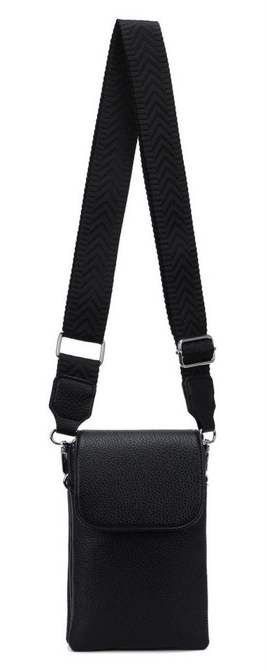 ITALYSHOP24 Geldbörse Damen Tasche Handytasche Brusttasche Crossbody Umhängetasche Crossover (Spar-Set Clutch-Tasche mit einem breitem Muster Stoffgurt/Umhängeband, Leder Optik), Bodybag Smartphone Freizeit Handtasche Brieftasche Schultertasche von ITALYSHOP24