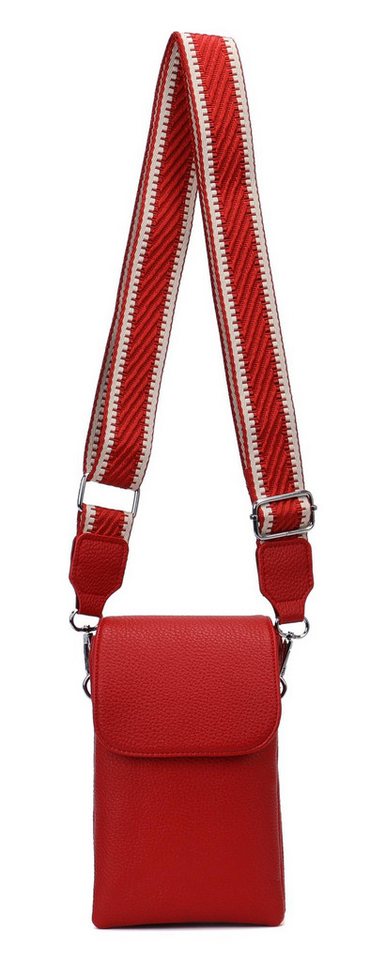 ITALYSHOP24 Geldbörse Damen Tasche Handytasche Brusttasche Crossbody Umhängetasche Crossover (Spar-Set Clutch-Tasche mit einem breitem Muster Stoffgurt/Umhängeband, Leder Optik), Bodybag Smartphone Freizeit Handtasche Brieftasche Schultertasche von ITALYSHOP24