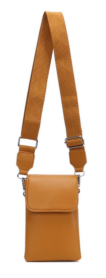 ITALYSHOP24 Geldbörse Damen Tasche Handytasche Brusttasche Crossbody Umhängetasche Crossover (Spar-Set Clutch-Tasche mit einem breitem Muster Stoffgurt/Umhängeband), Bodybag Smartphone Freizeit Handtasche Brieftasche Schultertasche von ITALYSHOP24