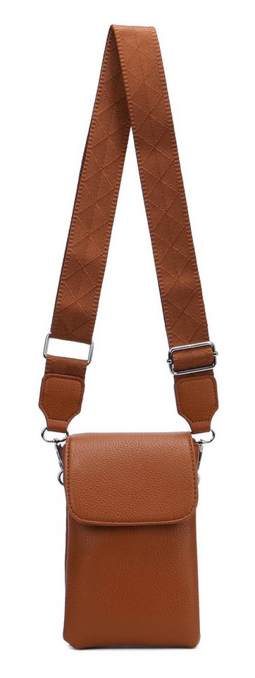 ITALYSHOP24 Geldbörse Damen Tasche Handytasche Brusttasche Crossbody Umhängetasche Crossover (Spar-Set Clutch-Tasche mit einem breitem Muster Stoffgurt/Umhängeband, Leder Optik), Bodybag Smartphone Freizeit Handtasche Brieftasche Schultertasche von ITALYSHOP24