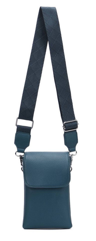 ITALYSHOP24 Geldbörse Damen Tasche Handytasche Brusttasche Crossbody Umhängetasche Crossover (Spar-Set Clutch-Tasche mit einem breitem Muster Stoffgurt/Umhängeband, Leder Optik), Bodybag Smartphone Freizeit Handtasche Brieftasche Schultertasche von ITALYSHOP24
