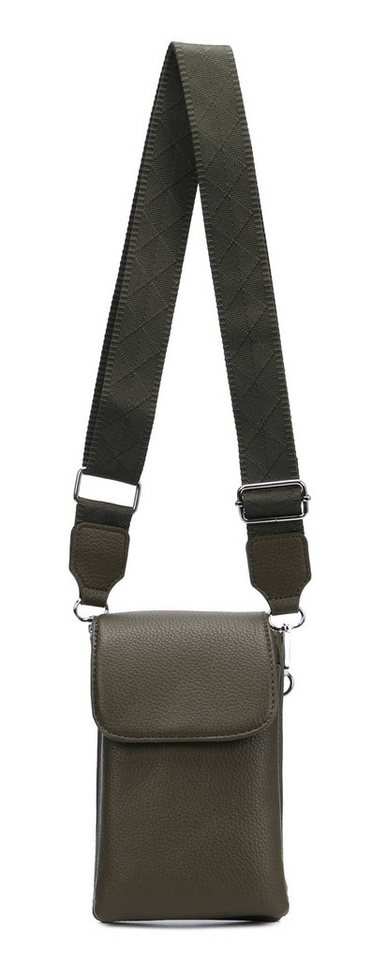 ITALYSHOP24 Geldbörse Damen Tasche Handytasche Brusttasche Crossbody Umhängetasche Crossover (Spar-Set Clutch-Tasche mit einem breitem Muster Stoffgurt/Umhängeband, Leder Optik), Bodybag Smartphone Freizeit Handtasche Brieftasche Schultertasche von ITALYSHOP24