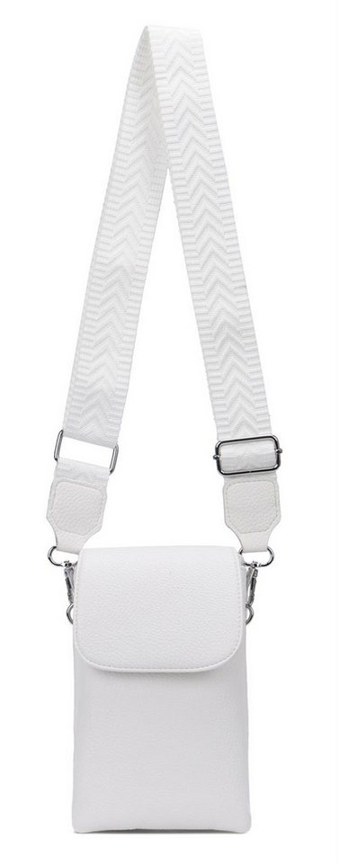 ITALYSHOP24 Geldbörse Damen Tasche Handytasche Brusttasche Crossbody Umhängetasche Crossover (Spar-Set Clutch-Tasche mit einem breitem Muster Stoffgurt/Umhängeband), Bodybag Smartphone Freizeit Handtasche Brieftasche Schultertasche von ITALYSHOP24