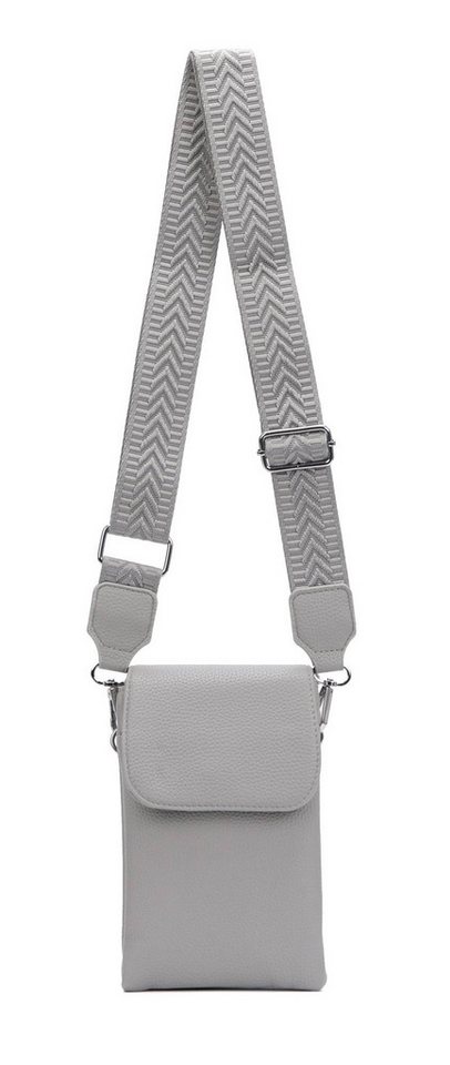 ITALYSHOP24 Geldbörse Damen Tasche Handytasche Brusttasche Crossbody Umhängetasche Crossover (Spar-Set Clutch-Tasche mit einem breitem Muster Stoffgurt/Umhängeband, Leder Optik), Bodybag Smartphone Freizeit Handtasche Brieftasche Schultertasche von ITALYSHOP24