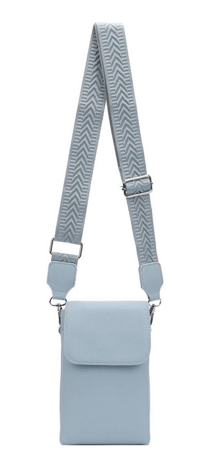 ITALYSHOP24 Geldbörse Damen Tasche Handytasche Brusttasche Crossbody Umhängetasche Crossover (Spar-Set Clutch-Tasche mit einem breitem Muster Stoffgurt/Umhängeband, Leder Optik), Bodybag Smartphone Freizeit Handtasche Brieftasche Schultertasche von ITALYSHOP24