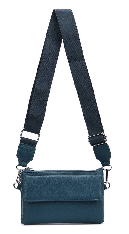 ITALYSHOP24 Geldbörse Damen Umhängetasche CrossBody Brieftasche Geldbörse Handytasche Reise (Tasche mit einem breitem Muster Stoffgurt/Umhängeband), Bodybag Cross Bag Schmucktasche Brieftasche Clutch Abendtasche von ITALYSHOP24