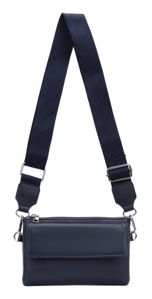 ITALYSHOP24 Geldbörse Damen Umhängetasche CrossBody Brieftasche Geldbörse Handytasche Reise (Tasche mit einem breitem Muster Stoffgurt/Umhängeband), Bodybag Cross Bag Schmucktasche Brieftasche Clutch Abendtasche von ITALYSHOP24