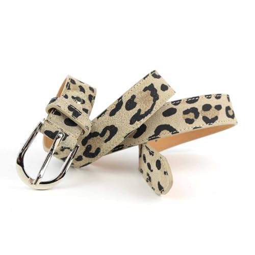 ITALYSHOP24 Made in Italy Damen Ledergürtel Leo-Muster Wildleder Hüftgürtel Taillengürtel Rindleder Gürtel Vintage 3cm breit (Silber Muster V1 100cm) von ITALYSHOP24