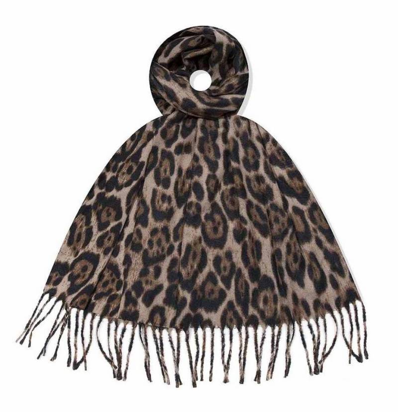 ITALYSHOP24 Modeschal XL Damen Leo Schal Halstuch Leopard Tuch Winterschal Deckenschal Stola, weicher und warmer Scarf Poncho Leo Karo Muster Animal Print Herbst von ITALYSHOP24