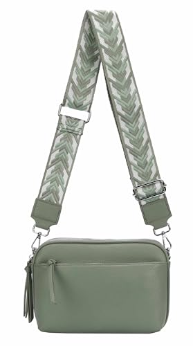 Damen Tasche Cross Over Body Bag Brusttasche Umhängetasche Schultertasche Brieftasche Smartphone Geldtasche Abend Handy Clutch Mint 3xFach von ITALYSHOP24