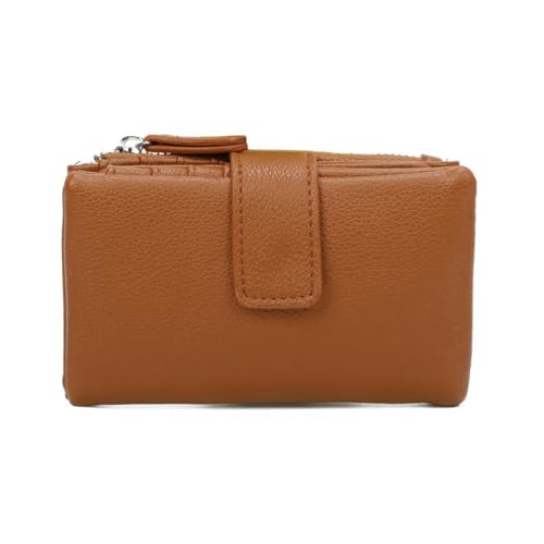 Damen GELDBÖRSE Brieftasche Wallet Geldtasche Portemonnaie Kreditkartenetu Portafoglio Kartenetui Geldbeutel Cognac von ITALYSHOP24