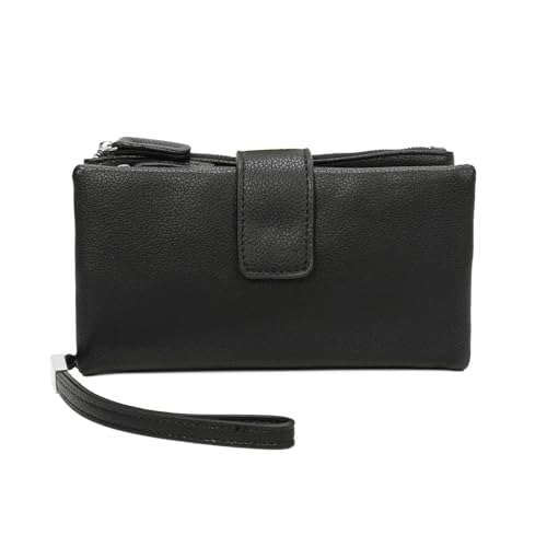 Damen GELDBÖRSE Brieftasche Wallet Geldtasche Portemonnaie Kreditkartenetu Portafoglio Kartenetui Geldbeutel Schwarz 19x10x4 von ITALYSHOP24