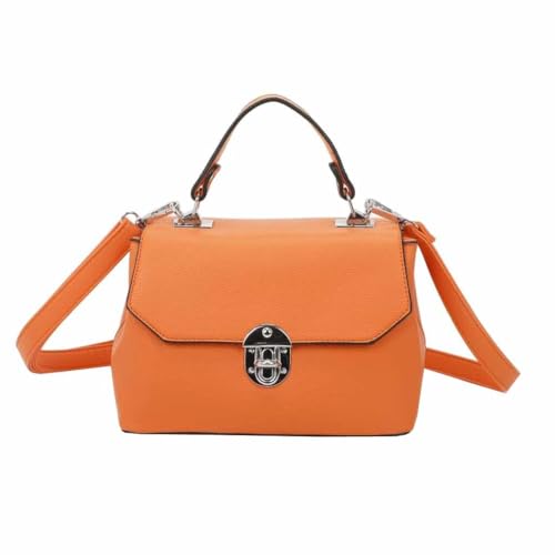 ITALYSHOP24 OBC Damen kleine Handtasche Crossbody Shopper Bodybag Schultertasche Crossover Umhängetasche Henkeltasche Messenger Abendtasche Orange von ITALYSHOP24