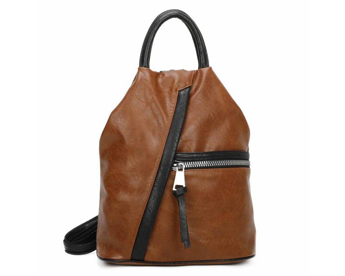 ITALYSHOP24 Rucksack Damen City- TagesRucksack Daypack Backpack Tasche Schultertasche Sport, Handtasche tragbar, Leder Optik viele Farben/Variationen, Schule Reise von ITALYSHOP24