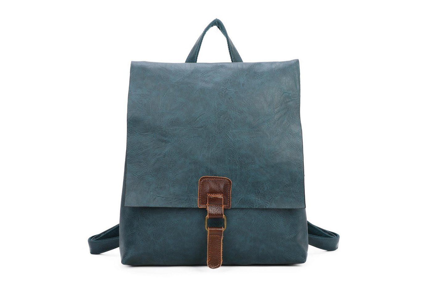 ITALYSHOP24 Rucksack Damen Schultertasche Backpack Umhängetasche CrossBody Leder Optik Bag, Geräumiges Hauptfach, praktische Fächer, komfortabel, leicht & robust von ITALYSHOP24