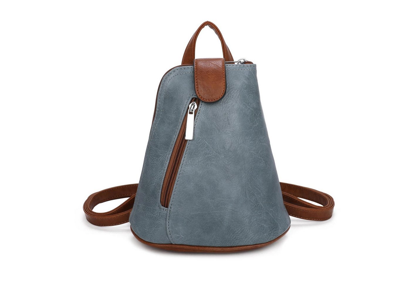 ITALYSHOP24 Rucksack Damen Schultertasche Cross Over BodyBag Umhängetasche BackPack Daypack, Leder Optik mini Cityrucksack Handytasche Geldbörse Reise Shopping Bag von ITALYSHOP24