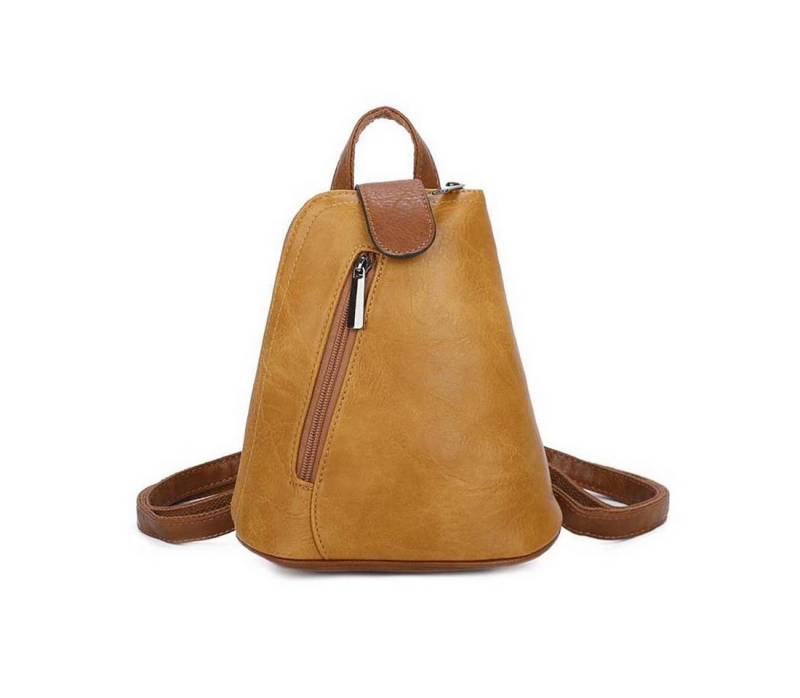 ITALYSHOP24 Rucksack Damen Schultertasche Cross Over BodyBag Umhängetasche BackPack Daypack, Leder Optik mini Cityrucksack Handytasche Geldbörse Reise Shopping Bag von ITALYSHOP24