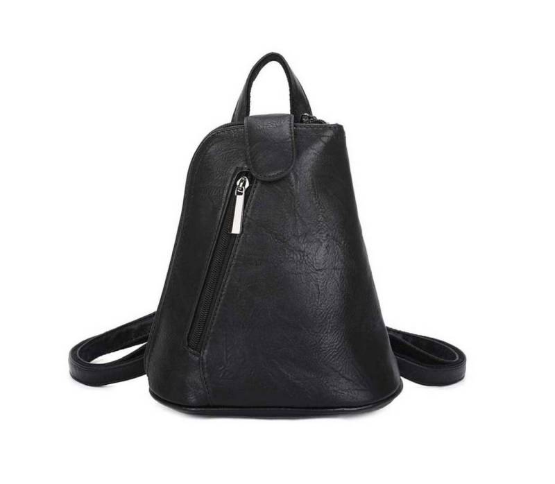 ITALYSHOP24 Rucksack Damen Schultertasche Cross Over BodyBag Umhängetasche BackPack Daypack, Leder Optik mini Cityrucksack Handytasche Geldbörse Reise Shopping Bag von ITALYSHOP24