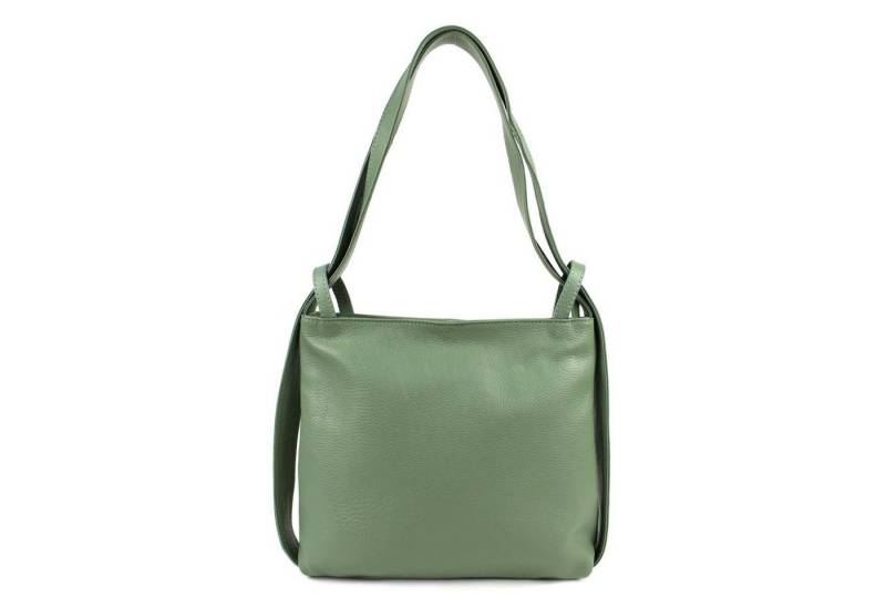 ITALYSHOP24 Rucksack Made in Italy Damen 2in1 Leder Tasche Schultertasche Umhängetasche Bag, 5* SMART LANGLEBIG LEICHTGEWICHT SICHER Rucksacktasche Shopper BODYBAG von ITALYSHOP24