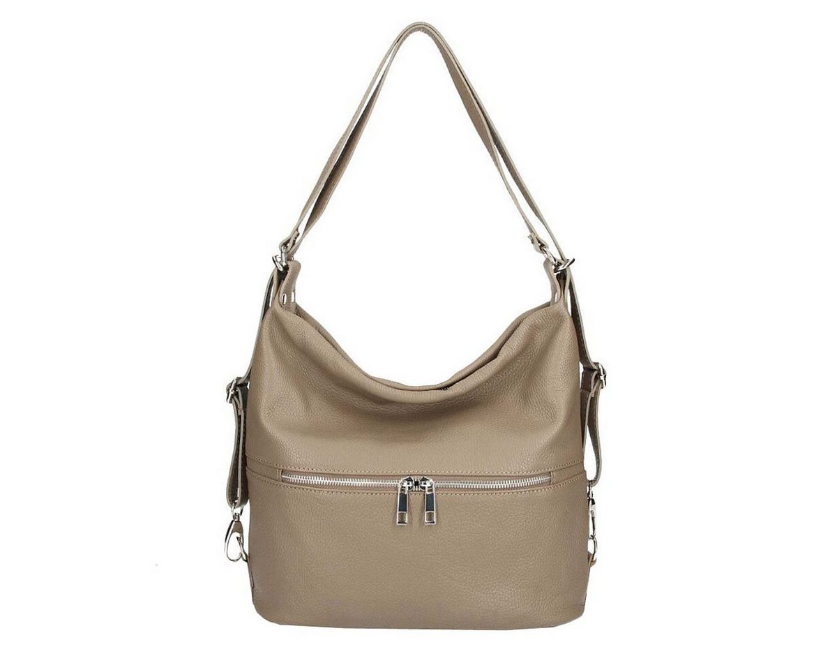 ITALYSHOP24 Rucksack Made in Italy Damen Leder Daypack Backpack Tasche Schultertasche Reise, 5* PREMIUM Shopper Lederrucksack Umhängetasche Brust Tagesrucksack Bag von ITALYSHOP24