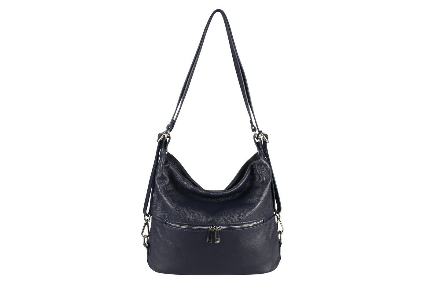 ITALYSHOP24 Rucksack Made in Italy Damen Leder Daypack Backpack Tasche Schultertasche Reise, 5* PREMIUM Shopper Lederrucksack Umhängetasche Brust Tagesrucksack Bag von ITALYSHOP24