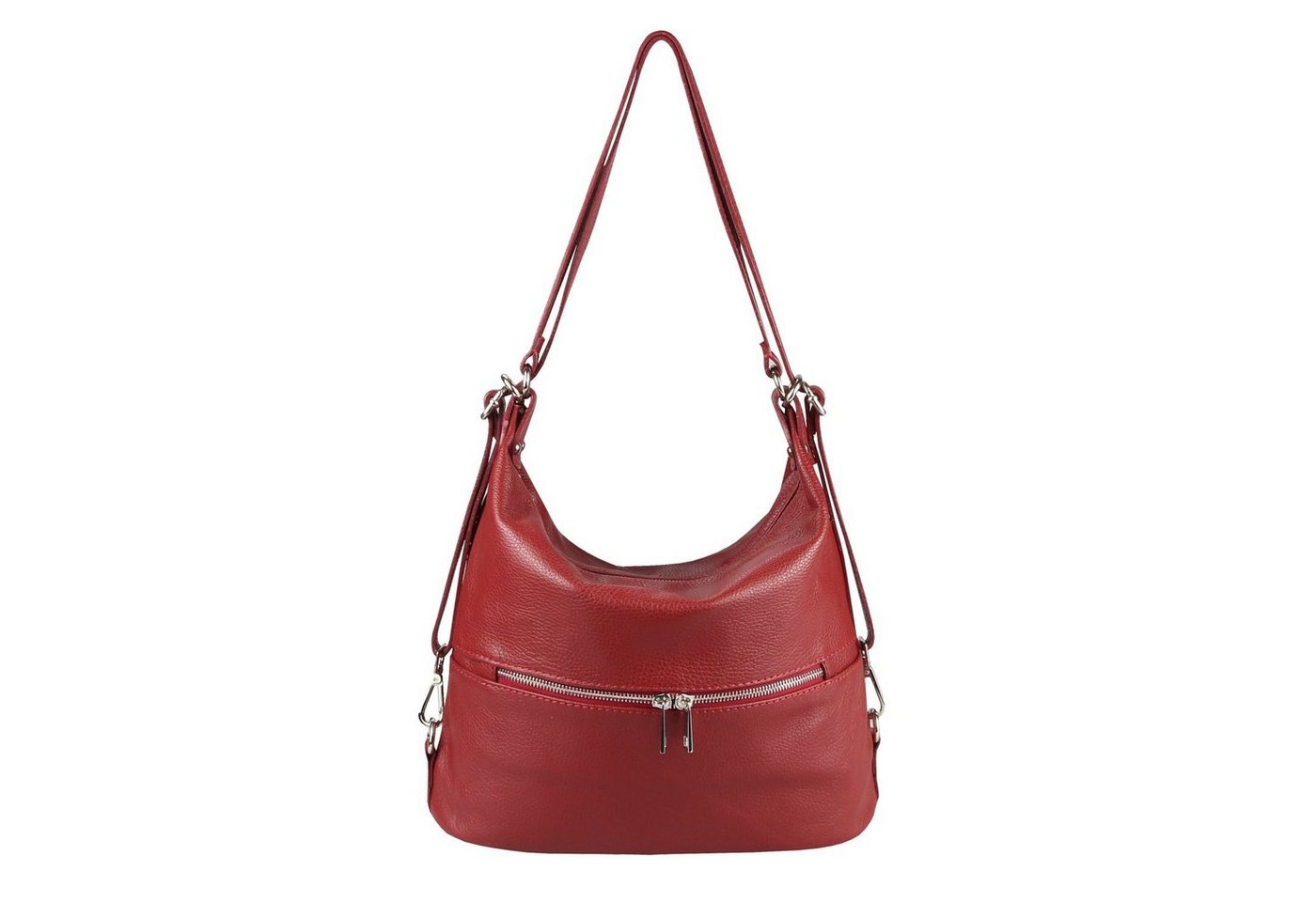 ITALYSHOP24 Rucksack Made in Italy Damen Leder Daypack Backpack Tasche Schultertasche Reise, 5* PREMIUM Shopper Lederrucksack Umhängetasche Brust Tagesrucksack Bag von ITALYSHOP24