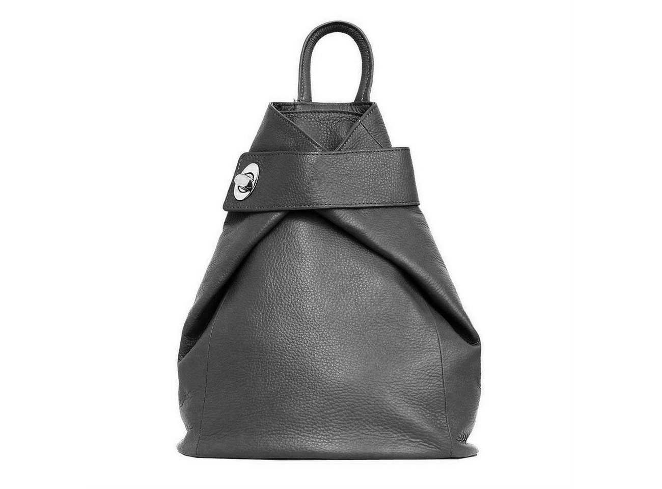 ITALYSHOP24 Rucksack Made in Italy Damen Leder Rucksack Schultertasche, als Umhängetasche & Handtasche tragbar, XXL Shopper von ITALYSHOP24