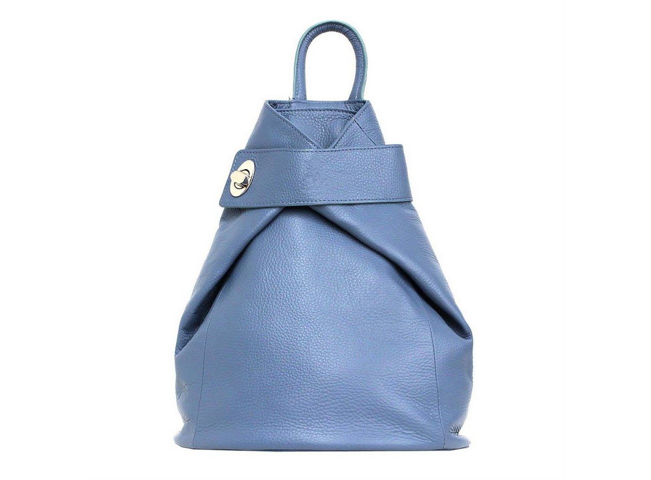 ITALYSHOP24 Rucksack Made in Italy Damen Leder Rucksack Schultertasche, als Umhängetasche & Handtasche tragbar, XL Shopper von ITALYSHOP24