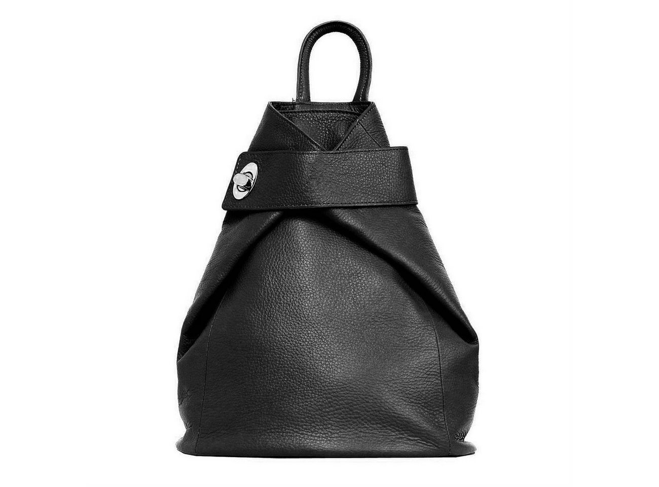 ITALYSHOP24 Rucksack Made in Italy Damen Leder Rucksack Schultertasche, als Umhängetasche & Handtasche tragbar, XXL Shopper von ITALYSHOP24