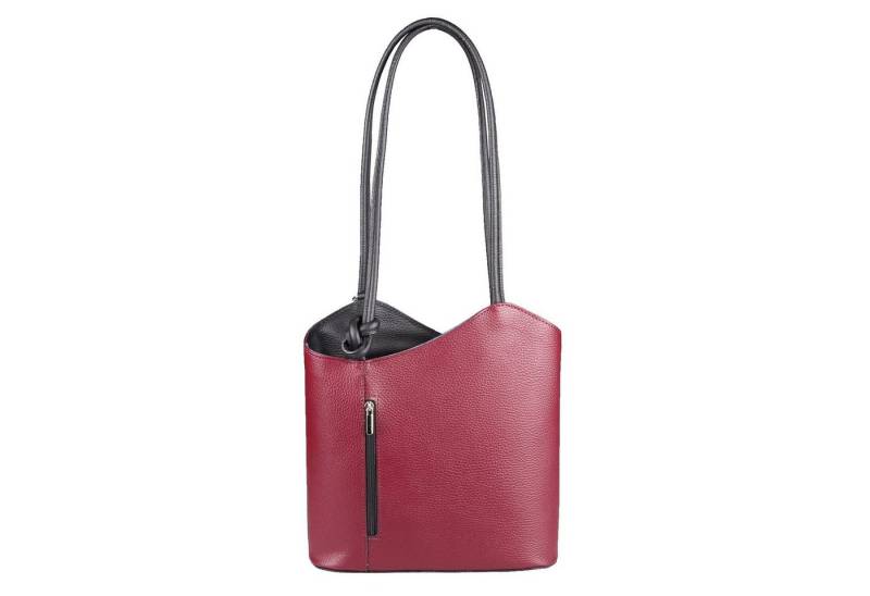 ITALYSHOP24 Rucksack Made in Italy Damen Leder Tasche Schultertasche, als Rucksack & Handtasche/Schultertasche tragbar von ITALYSHOP24