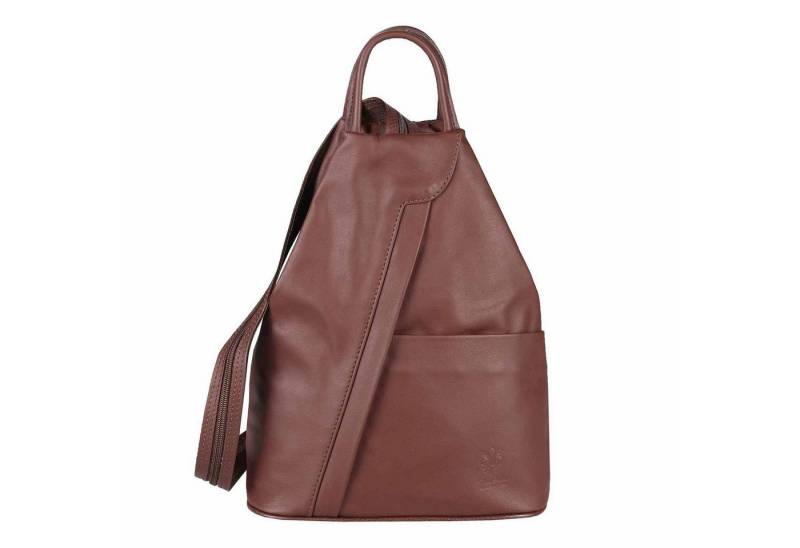 ITALYSHOP24 Rucksack Made in Italy Damen Leder Tasche Schultertasche, leichtgewicht Shopper, als Rucksack & Handtasche tragbar von ITALYSHOP24