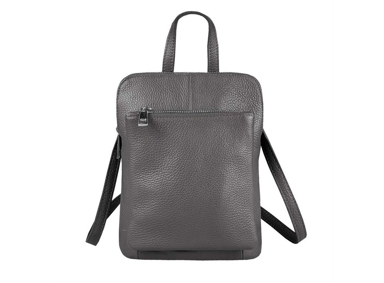 ITALYSHOP24 Rucksack Made in Italy Damen Leder Tasche Schultertasche, leichtgewicht Shopper, als Umhängetasche tragbar von ITALYSHOP24