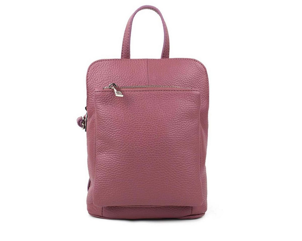 ITALYSHOP24 Rucksack KLEINE MADE IN ITALY Damen Leder Freizeitrucksack Schultertasche, Daypack Cityrucksack Umhängetasche Backpack Bag Tagesrucksack, LEICHT von ITALYSHOP24