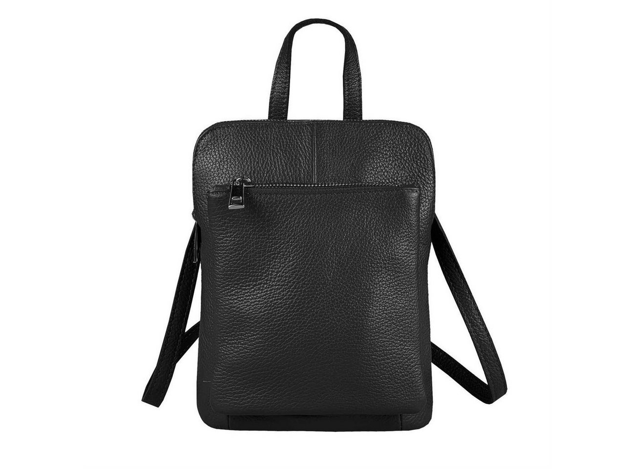 ITALYSHOP24 Rucksack KLEINE MADE IN ITALY Damen Leder Freizeitrucksack Schultertasche, Daypack Cityrucksack Umhängetasche Backpack Bag Tagesrucksack, LEICHT von ITALYSHOP24