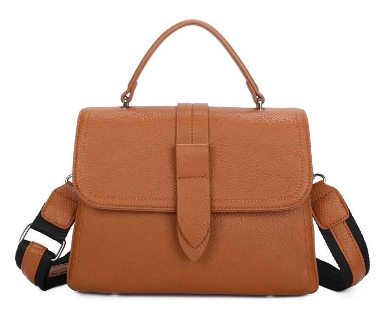 ITALYSHOP24 Schultertasche DAMEN TASCHE MINI Shopper Bodybag Umhängetasche Clutch Crossover klein (Spar-Set:Tasche mit Gurt, silber Details, 2-tlg., mit Henkel & Schultergurt), Crossbag Messenger Handy Smartphone Freizeit Abend Damentasche Reise von ITALYSHOP24