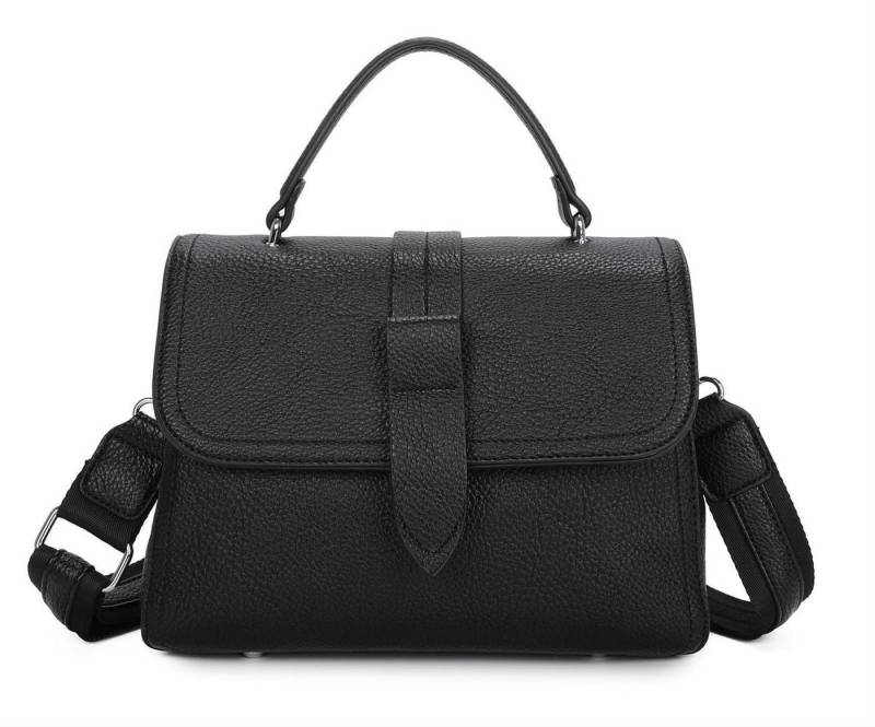 ITALYSHOP24 Schultertasche DAMEN TASCHE MINI Shopper Bodybag Umhängetasche Clutch Crossover klein (Spar-Set:Tasche mit Gurt, silber Details, 2-tlg., mit Henkel & Schultergurt), Crossbag Messenger Handy Smartphone Freizeit Abend Damentasche Reise von ITALYSHOP24