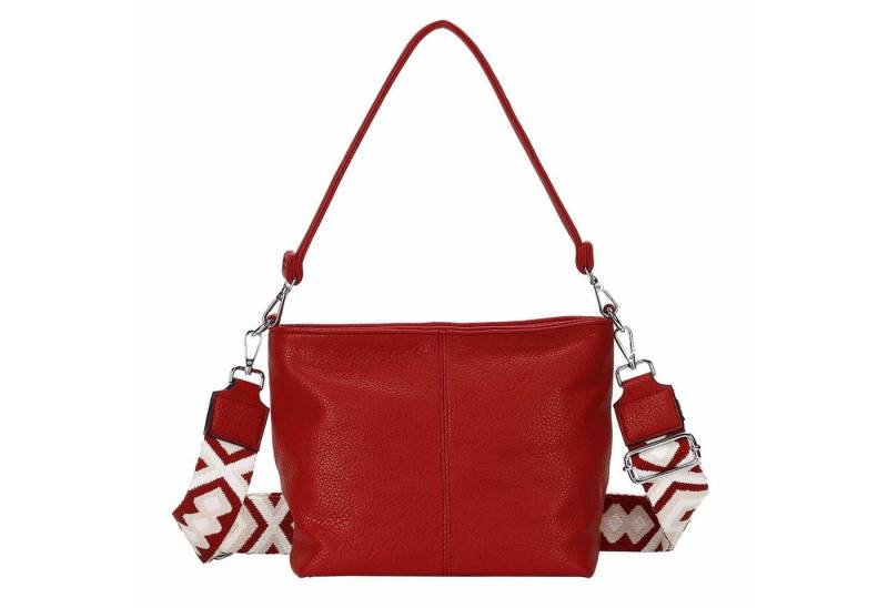 ITALYSHOP24 Schultertasche DAMEN TASCHE SHOPPER Hobo Bag Reise Freizeit Urlaub Leder Optik leicht (Spar-Set: Tasche mit 2 Gürtel, Zusatz Muster Stoffgurt Umhängeband), Handtasche Crossbody Umhängetasche Beuteltasche Crossover BodyBag von ITALYSHOP24