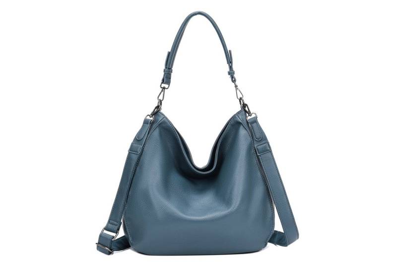 ITALYSHOP24 Schultertasche DAMEN TASCHE SHOPPER Hobo Cross Over Bag Reisetasche Umhängetasche, LEDER OPTIK Beuteltasche Cross body für Schule Reise Freizeit Urlaub von ITALYSHOP24