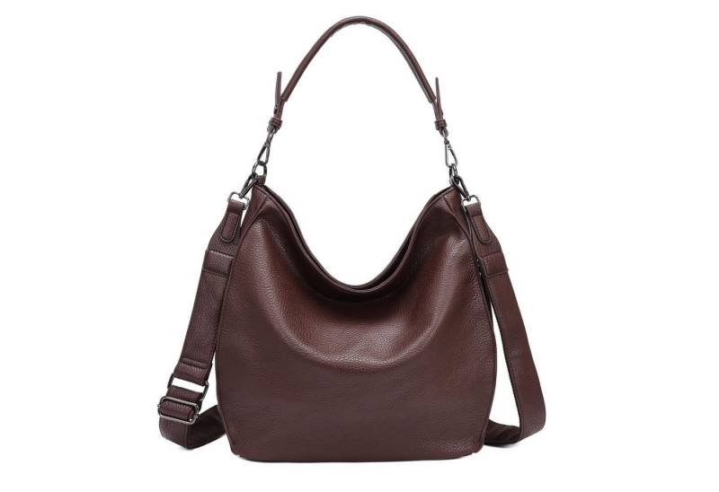 ITALYSHOP24 Schultertasche DAMEN TASCHE SHOPPER Hobo Cross Over Bag Reisetasche Umhängetasche, LEDER OPTIK Beuteltasche Cross body für Schule Reise Freizeit Urlaub von ITALYSHOP24