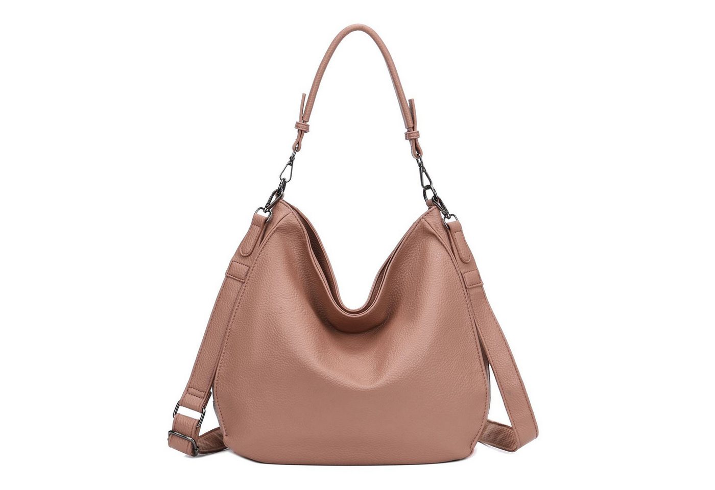 ITALYSHOP24 Schultertasche DAMEN TASCHE SHOPPER Hobo Cross Over Bag Reisetasche Umhängetasche, LEDER OPTIK Beuteltasche Cross body für Schule Reise Freizeit Urlaub von ITALYSHOP24