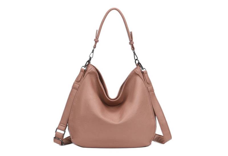 ITALYSHOP24 Schultertasche DAMEN TASCHE SHOPPER Hobo Cross Over Bag Reisetasche Umhängetasche, LEDER OPTIK Beuteltasche Cross body für Schule Reise Freizeit Urlaub von ITALYSHOP24