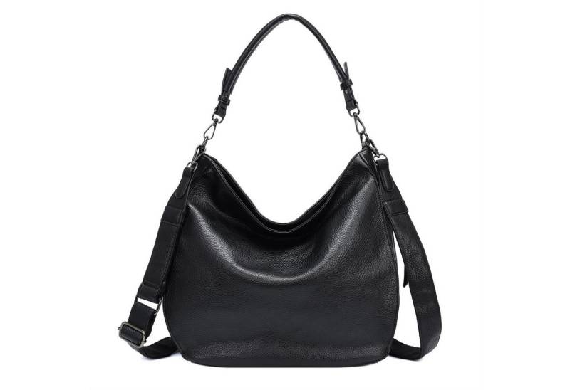 ITALYSHOP24 Schultertasche DAMEN TASCHE SHOPPER Hobo Cross Over Bag Reisetasche Umhängetasche, LEDER OPTIK Beuteltasche Cross body für Schule Reise Freizeit Urlaub von ITALYSHOP24