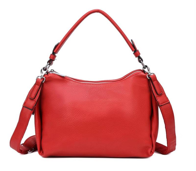 ITALYSHOP24 Schultertasche DAMEN TASCHE SHOPPER Umhängetasche Crossover Hobo Bag Leder Optik (Spar-Set: Tasche mit 2 Gürtel. Zusatz Stoffgurt/Umhängeband, mit Schultergurt), Henkeltasche Reisetasche Crossbag für Büro Freizeit Urlaub BodyBag von ITALYSHOP24